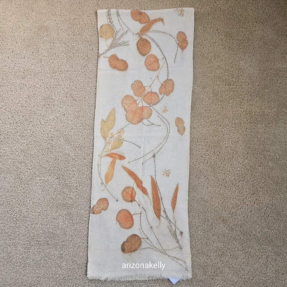 NWT Handmade Wool Scarf Made With Botanical Dye Eco Earth Mayumix